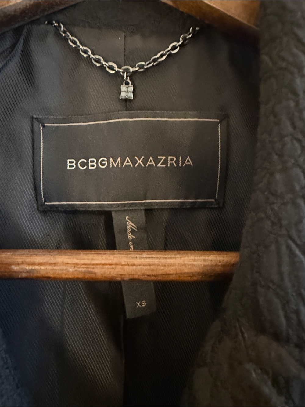 BCBGMAXAZRIA Black Textured Jacquard Moto Jacket Asymmetrical Zip XS - Picture 4 of 7